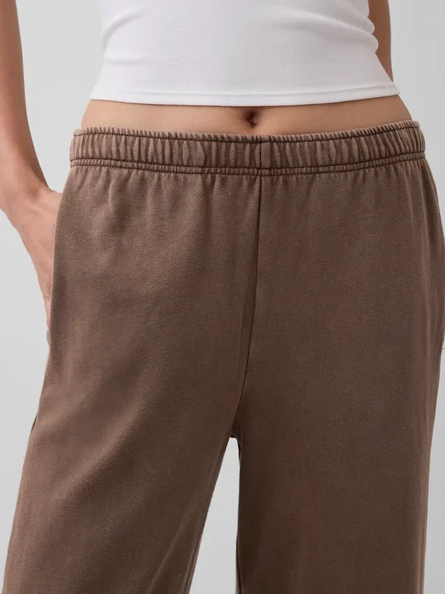 Vintagesoft Terry-joggebukse med vide ben
