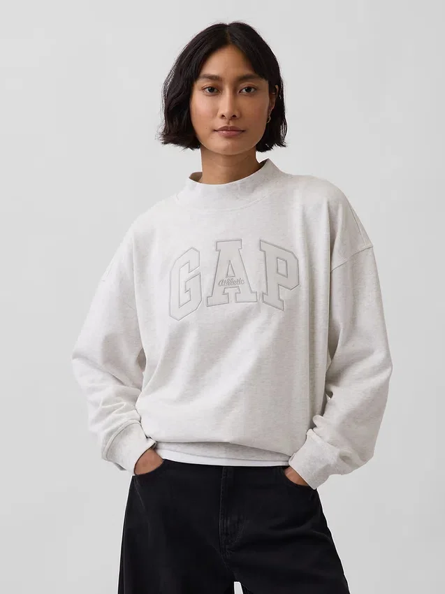 Vintagesoft Terry Oversized Mockneck Logo-genser