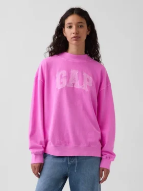 Vintagesoft Terry Oversized Mockneck Logo-genser