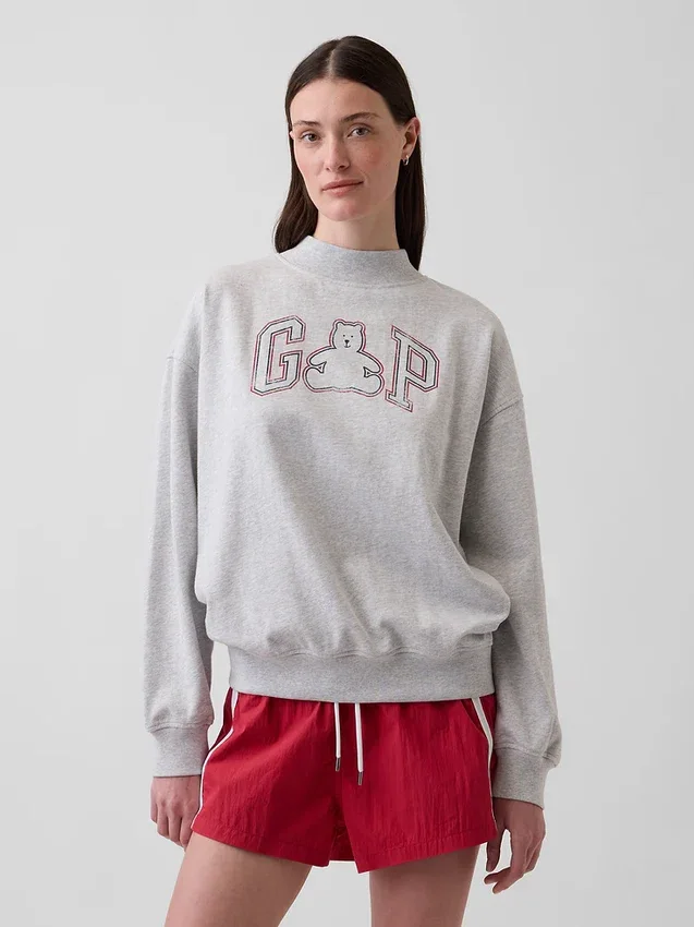 Vintagesoft Terry Oversized Mockneck Logo-genser