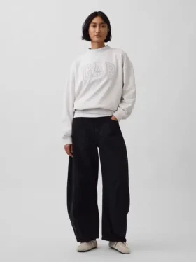 Vintagesoft Terry Oversized Mockneck Logo-genser