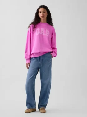 Vintagesoft Terry Oversized Mockneck Logo-genser