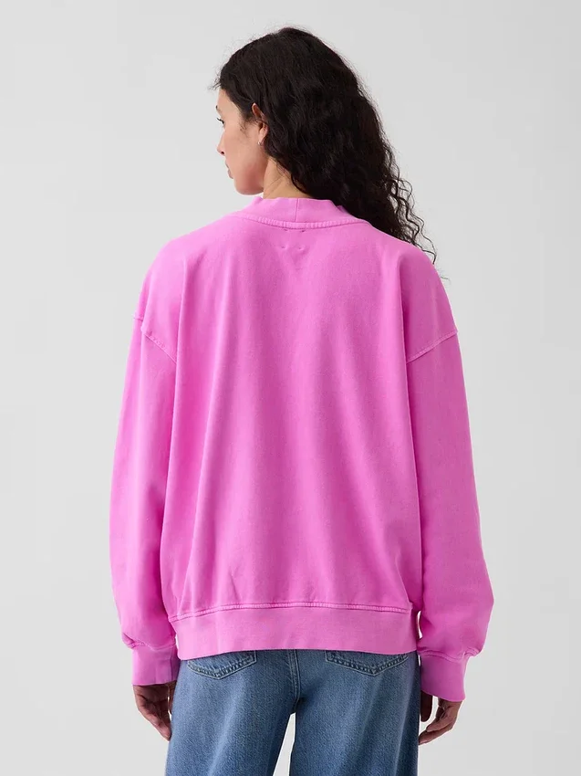 Vintagesoft Terry Oversized Mockneck Logo-genser