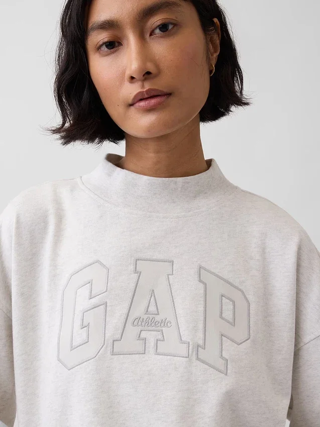Vintagesoft Terry Oversized Mockneck Logo-genser