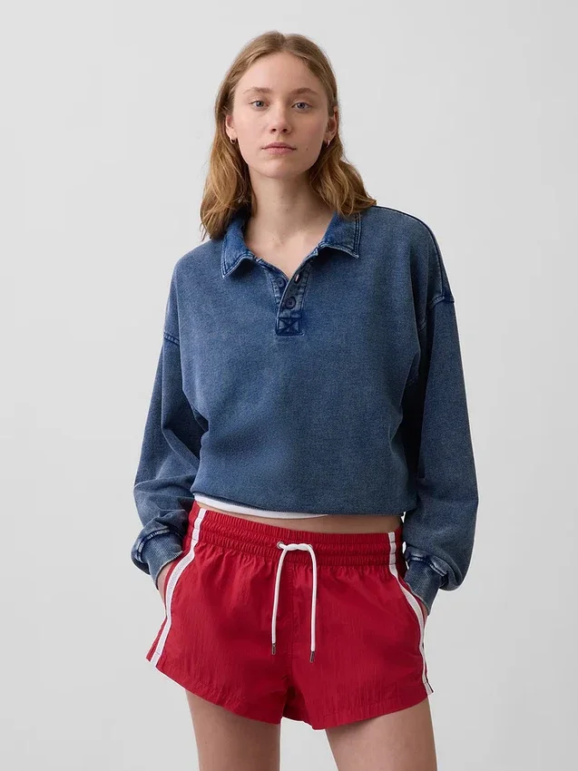 Vintagesoft Terry oversized polosweatshirt