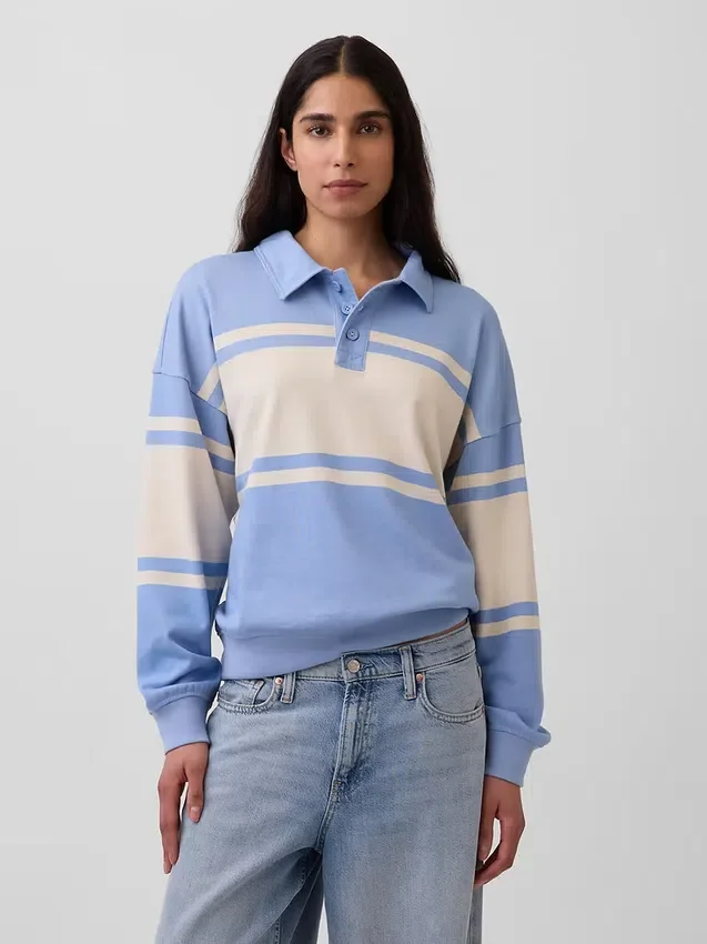 Vintagesoft Terry oversized polosweatshirt