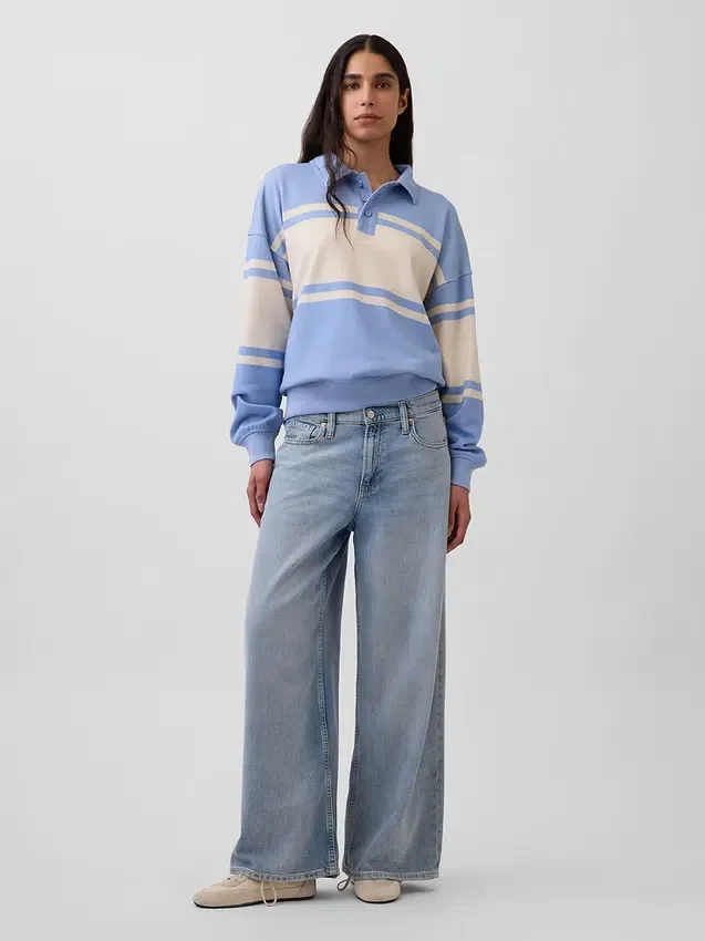 Vintagesoft Terry oversized polosweatshirt