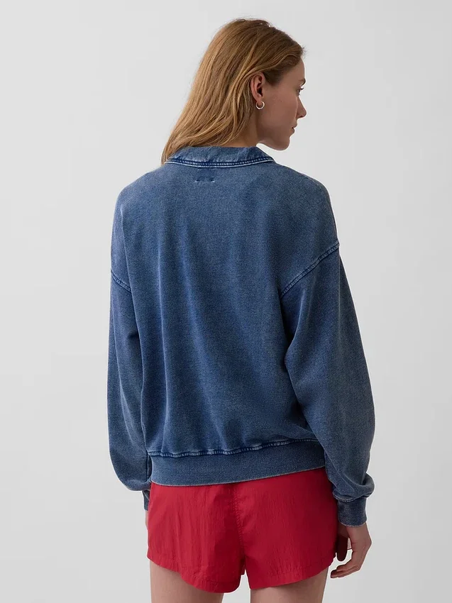 Vintagesoft Terry oversized polosweatshirt
