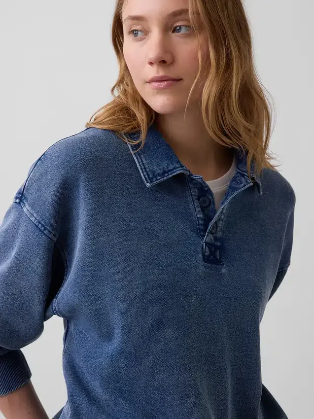 Vintagesoft Terry oversized polosweatshirt