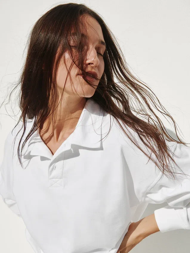 Vintagesoft Terry oversized polosweatshirt