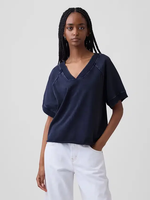 Vintagesoft Terry Oversized V-hals-genser