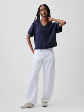 Vintagesoft Terry Oversized V-hals-genser