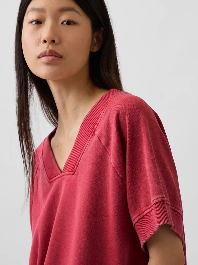Vintagesoft Terry Oversized V-hals-genser