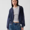 Vintagesoft Terry Oversized Wedge Zip-hettegenser