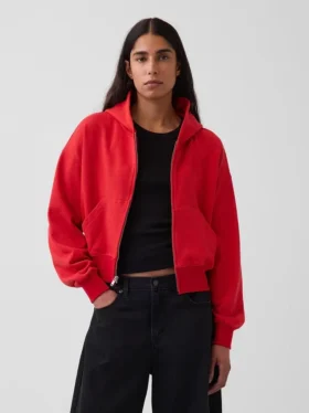 Vintagesoft Terry Oversized Wedge Zip-hettegenser