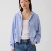 Vintagesoft Terry Oversized Wedge Zip-hettegenser