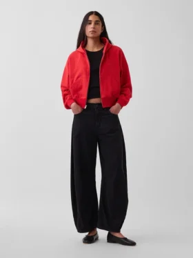Vintagesoft Terry Oversized Wedge Zip-hettegenser