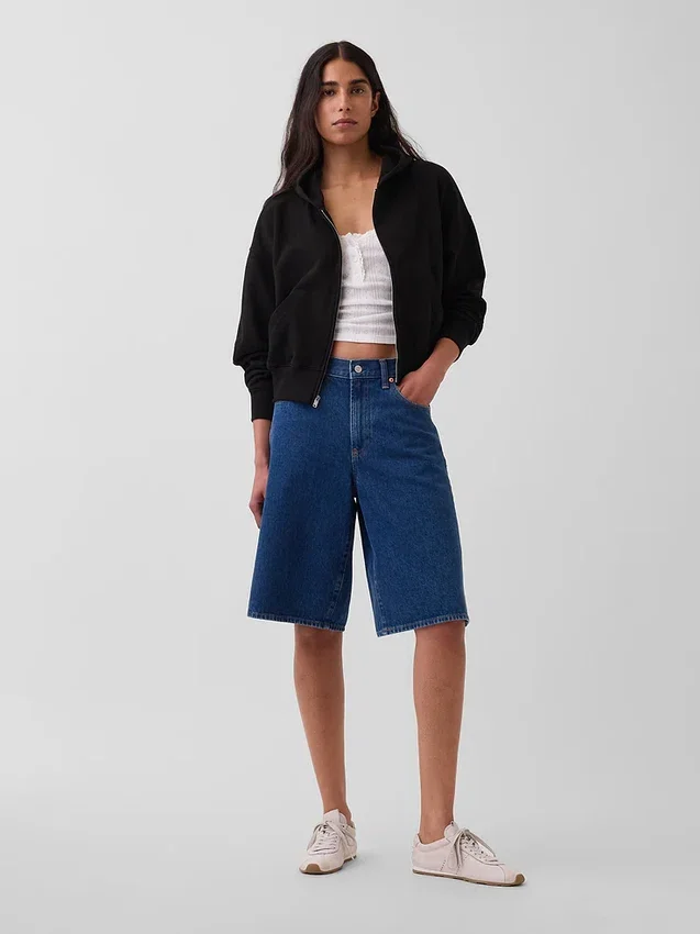 Vintagesoft Terry Oversized Wedge Zip-hettegenser