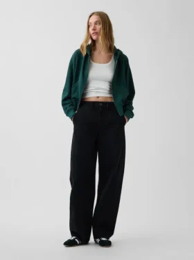 Vintagesoft Terry Oversized Wedge Zip-hettegenser