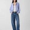 Vintagesoft Terry Oversized Wedge Zip-hettegenser
