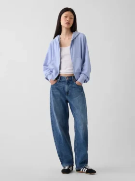 Vintagesoft Terry Oversized Wedge Zip-hettegenser