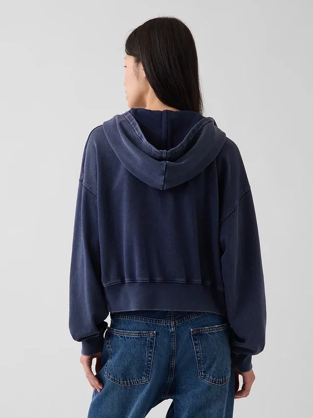 Vintagesoft Terry Oversized Wedge Zip-hettegenser