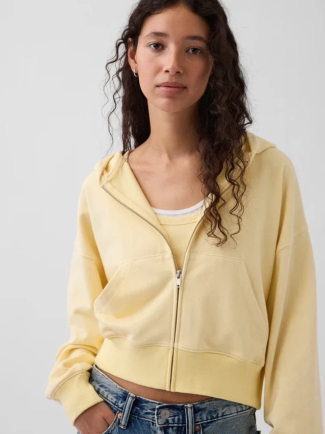 Vintagesoft Terry Oversized Wedge Zip-hettegenser