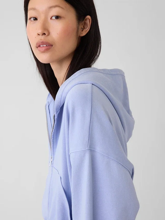 Vintagesoft Terry Oversized Wedge Zip-hettegenser