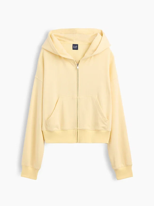 Vintagesoft Terry Oversized Wedge Zip-hettegenser