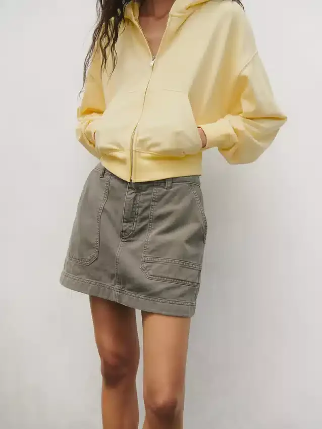 Vintagesoft Terry Oversized Wedge Zip-hettegenser