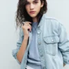 Denim-skjortejakke i western-stil