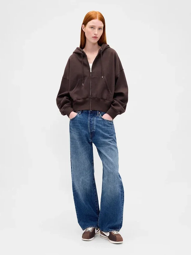 Vintagesoft Wedge Zip-hettegenser