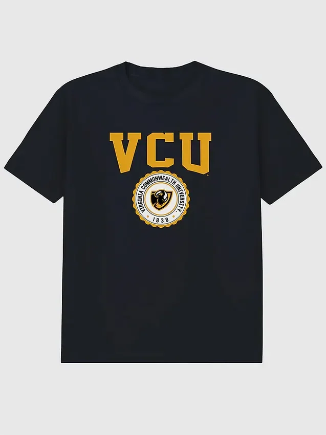 Virginia Commonwealth University T-skjorte med grafisk motiv av universitetets segl