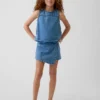 Wrap-skort i denim for barn