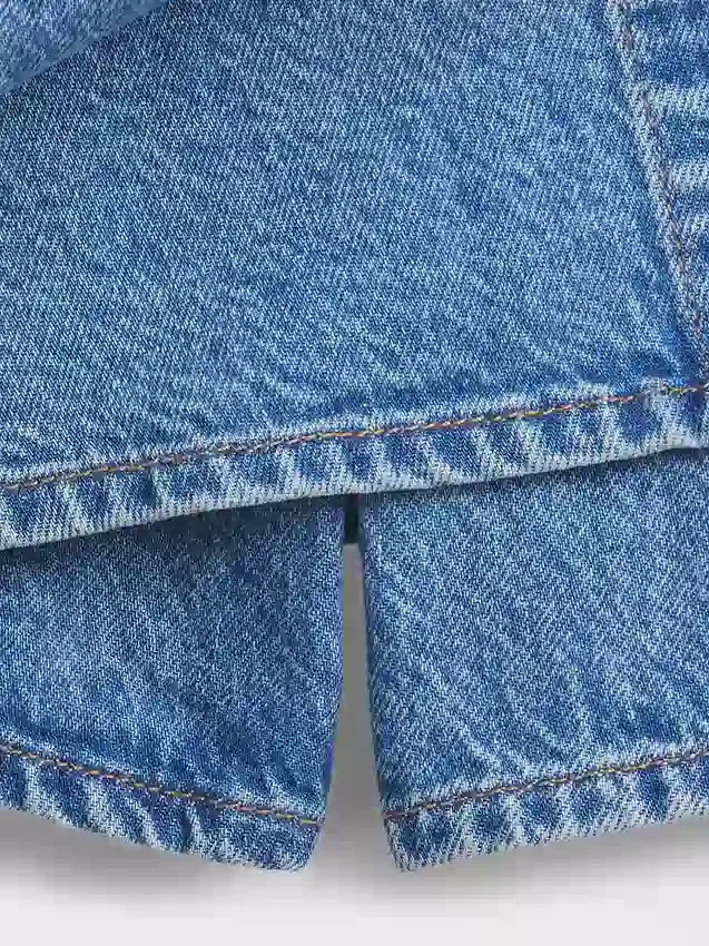 Wrap-skort i denim for barn